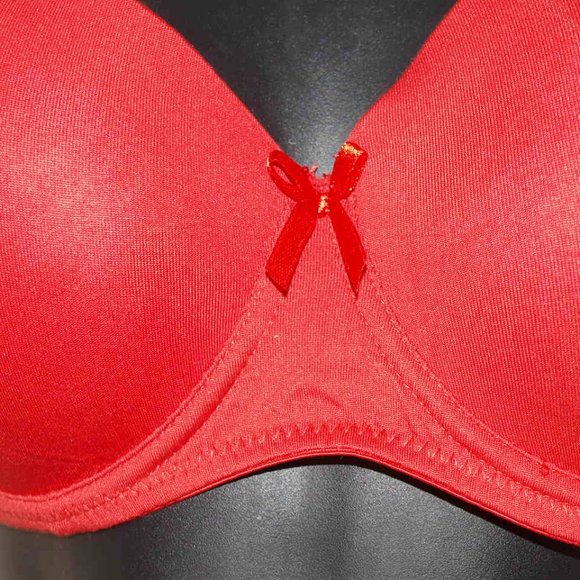 RED HOT Red BRA BY COCO LINGERIE SIZE 36C USED FOR PHOTOS - Picture 2 of 3